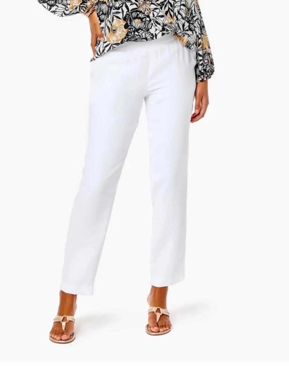 NWT Lilly Pulitzer Alaura Pants XL Coconut
White Pull-On Tapered Resort